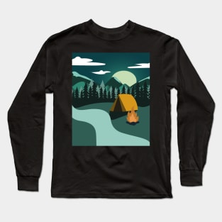 Camping design fat vector Long Sleeve T-Shirt